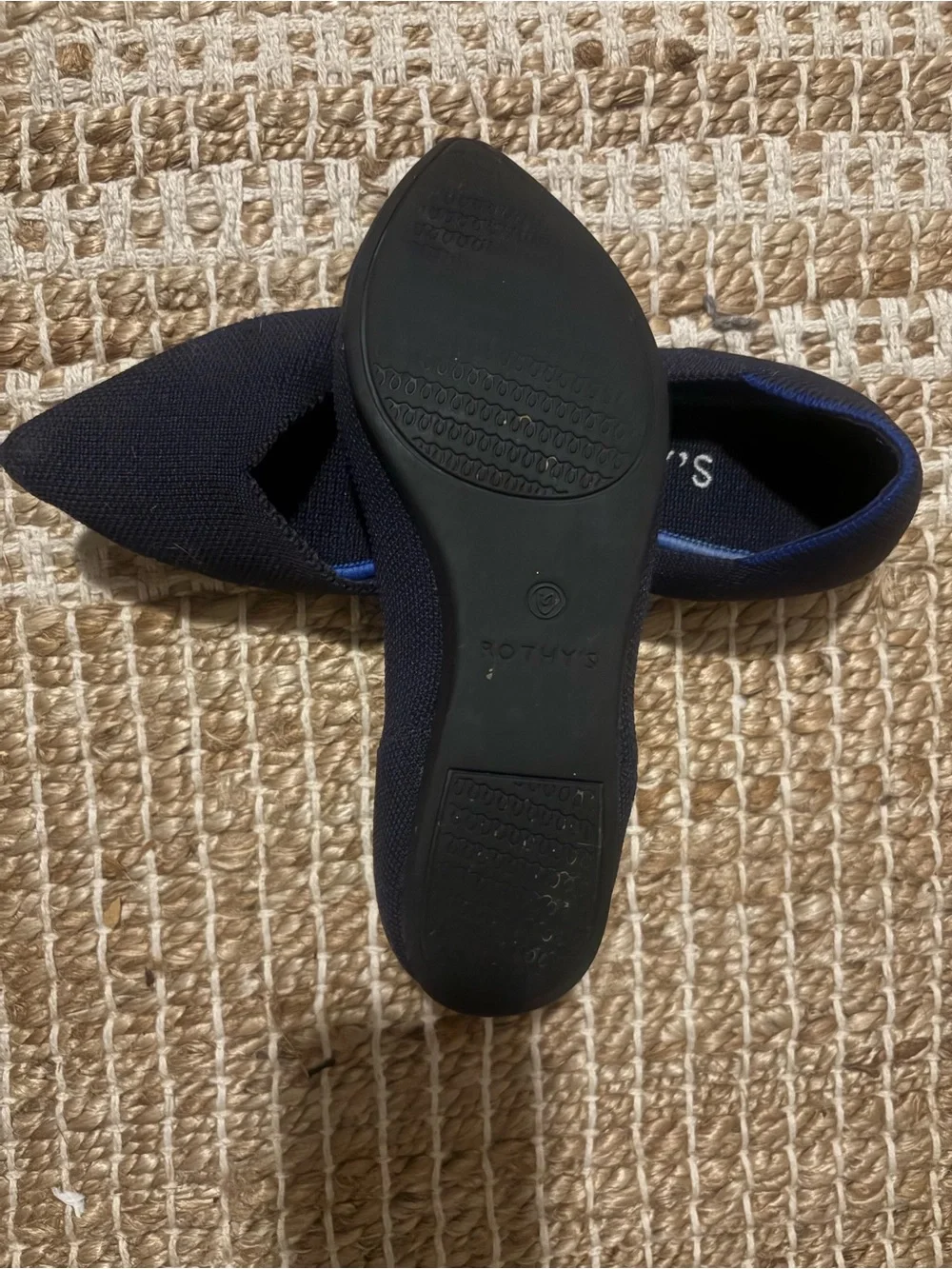 Rothy’s The Point Navy Blue Pointed Toe Flats - Size 7